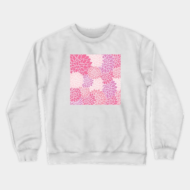 Pink Floral Pattern Crewneck Sweatshirt by FloralPatterns